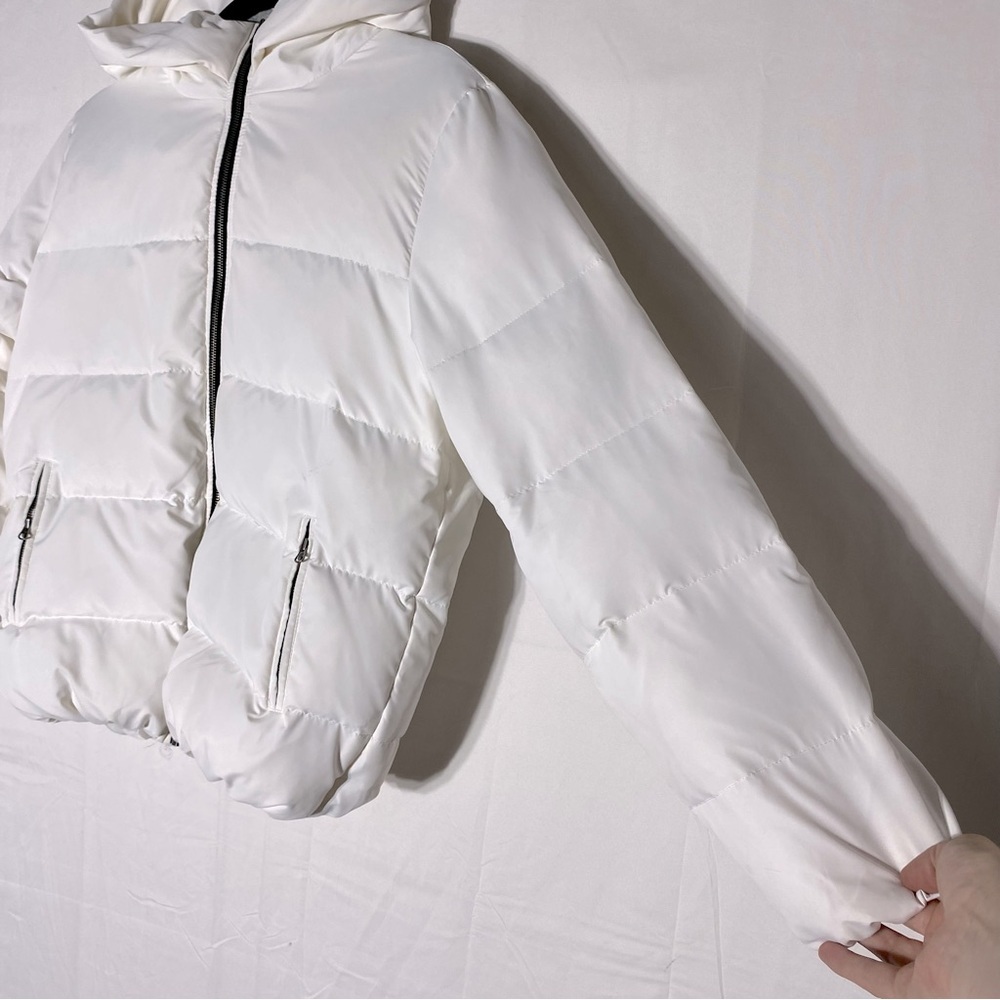 Joe Fresh White Down Filled Puffer Coat With Hood M - Picture 15 of 16